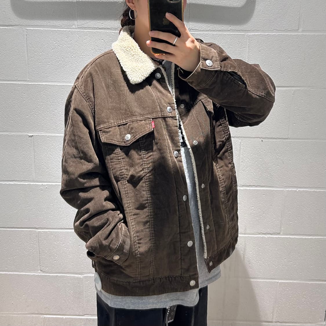 Levis Sherpa Brown Denim Jacket 상품이미지4