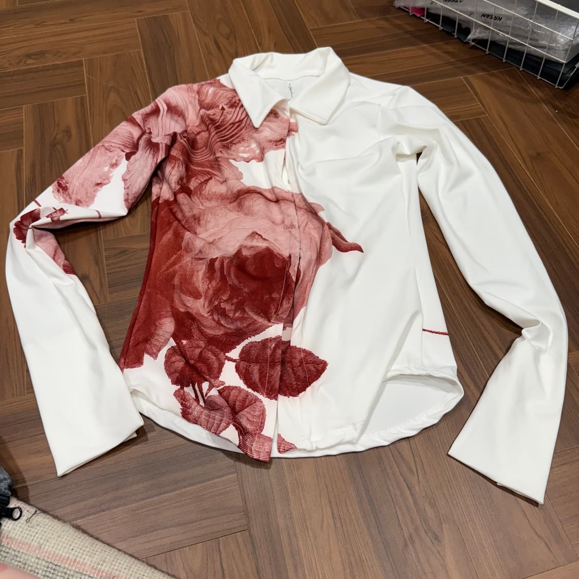 나체 하프톤 셔츠 화이트 상품이미지1