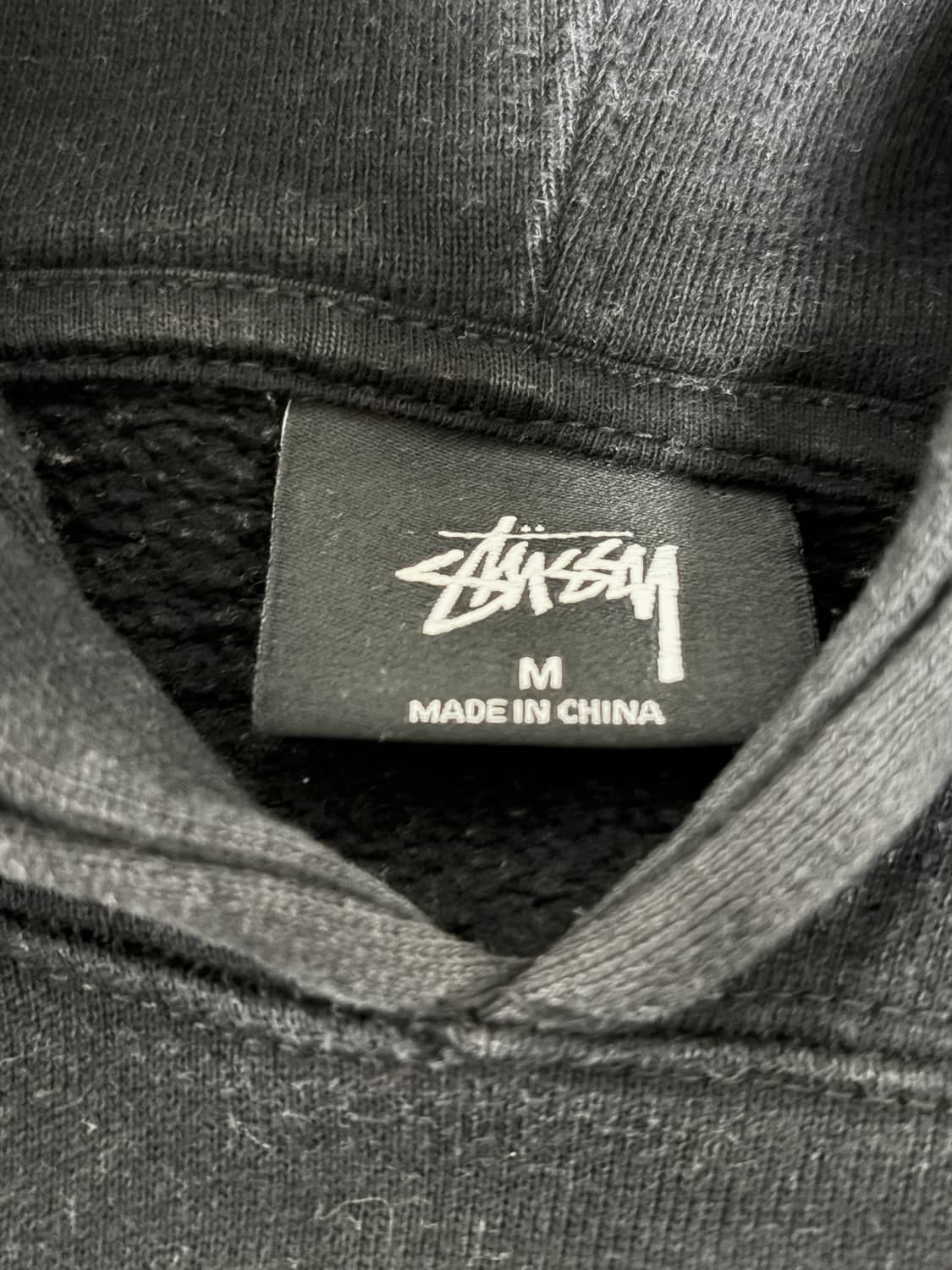 스투시 베이직 로고 후드 블랙 M 상품이미지4