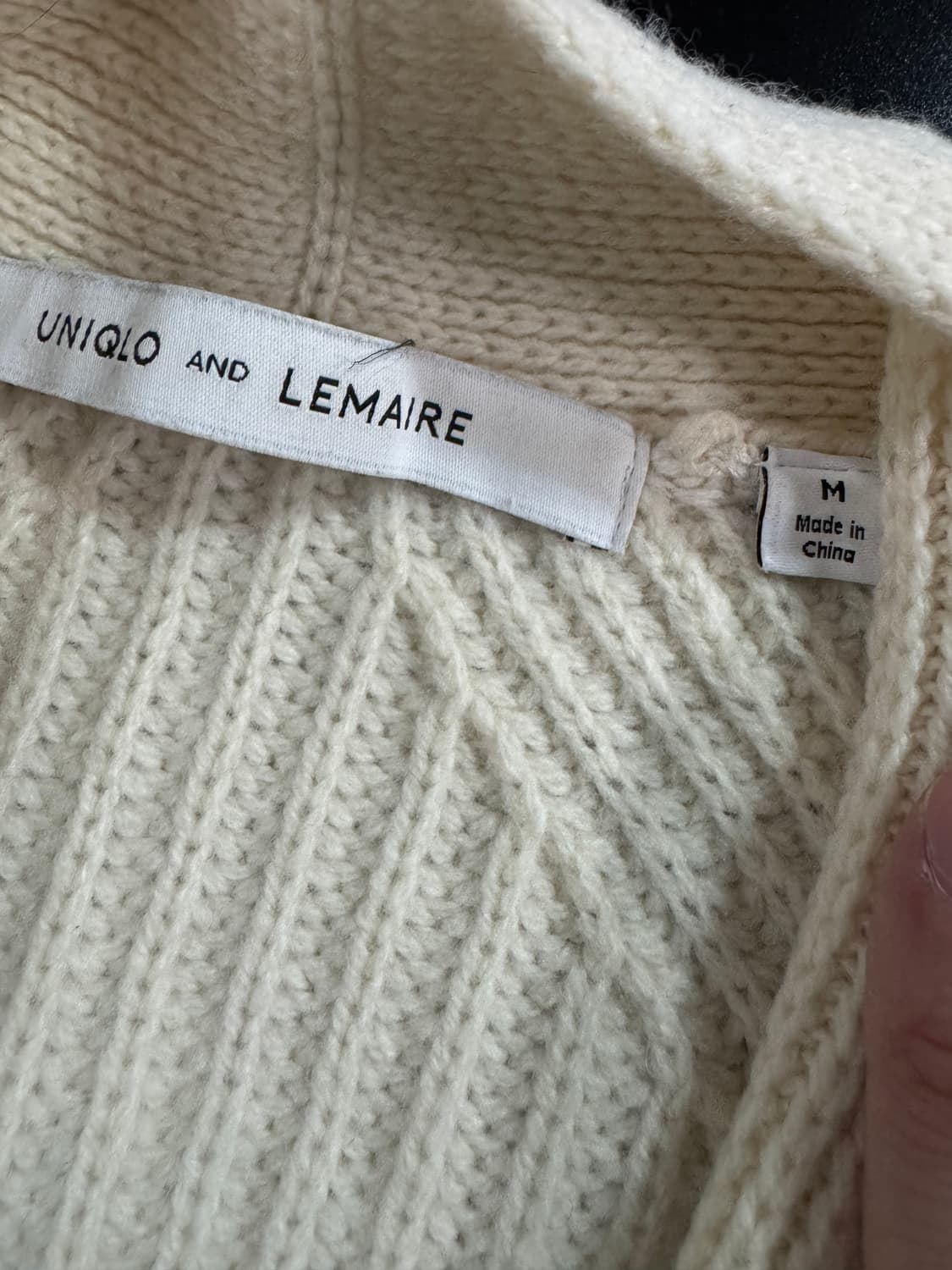 여성 유니클로 x 르메르 숄카라 울 가디건 M 상품이미지3