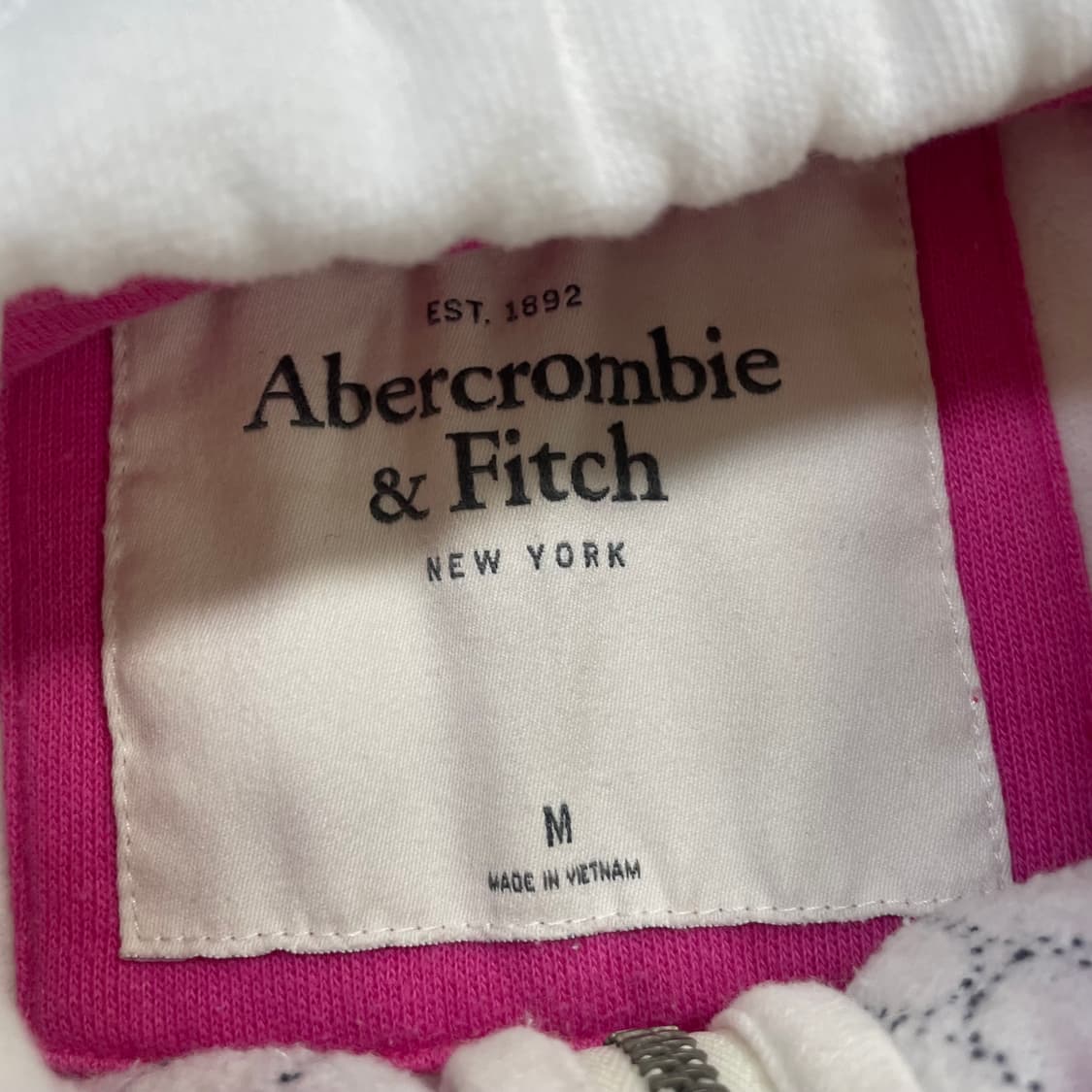 아베크롬비 아치 로고 후드집업 화이트 상품이미지4