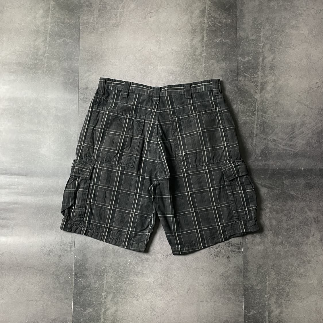 WRANGLER 랭글러 빈티지 차콜 체크 카고 하프팬츠 A00729 상품이미지6