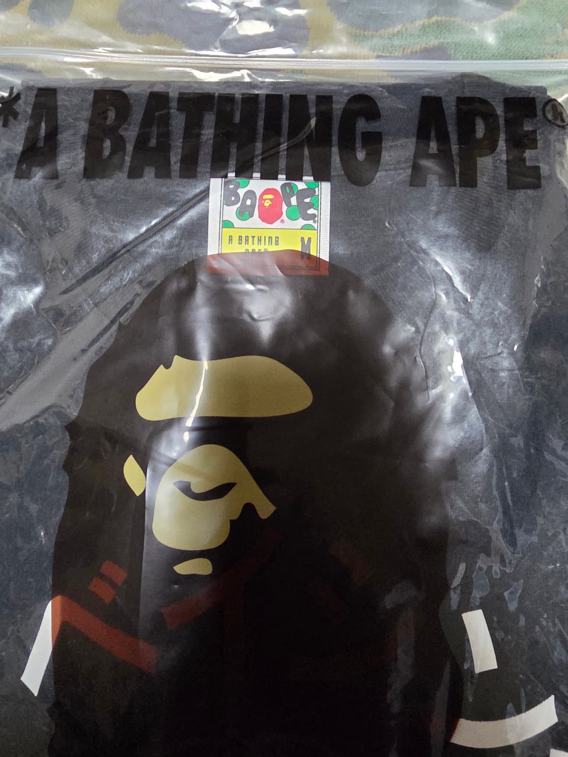 [M] 베이프 가타카나 파이레츠 사루 컬리지 반팔티 블랙 상품이미지5