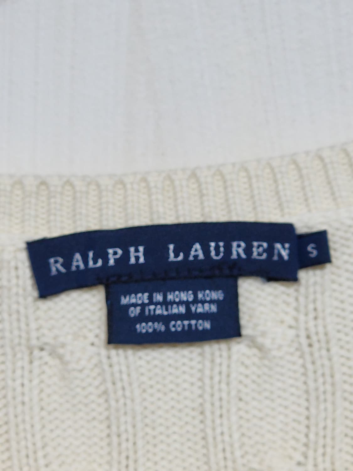 (S) 랄프로렌 폴로 케이블 니트 아이보리 꽈배기 스웨터  상품이미지3