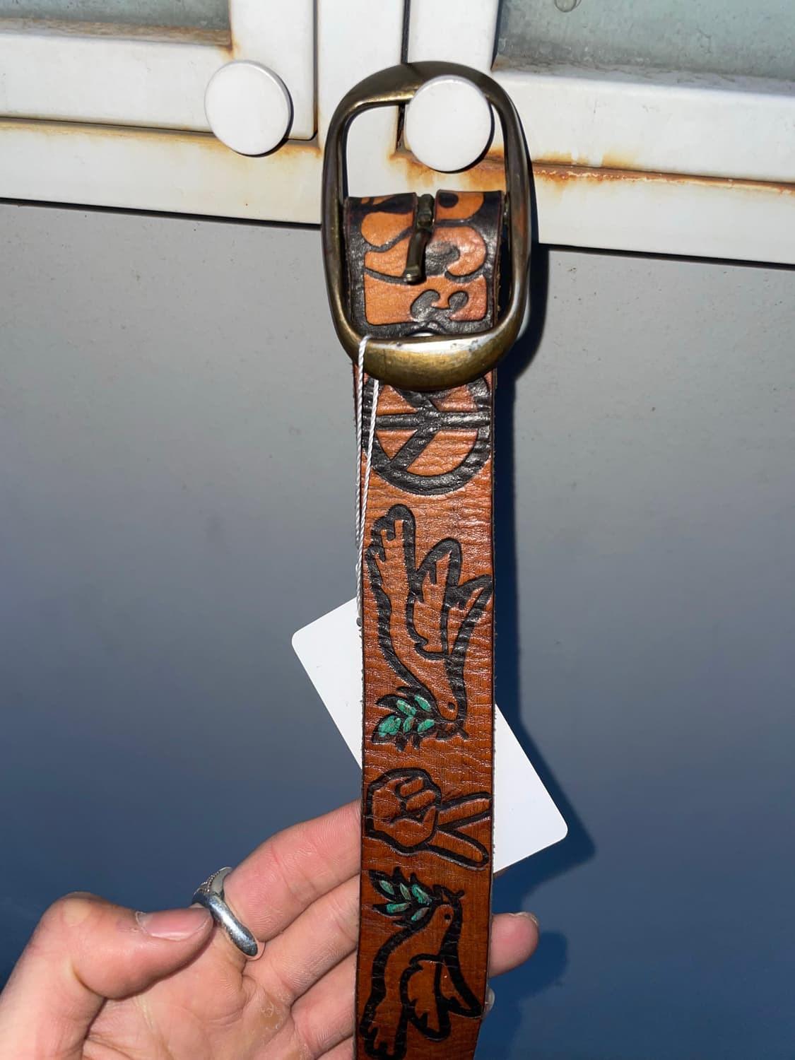 빈티지 히피 브라운 레더벨트 상품이미지1