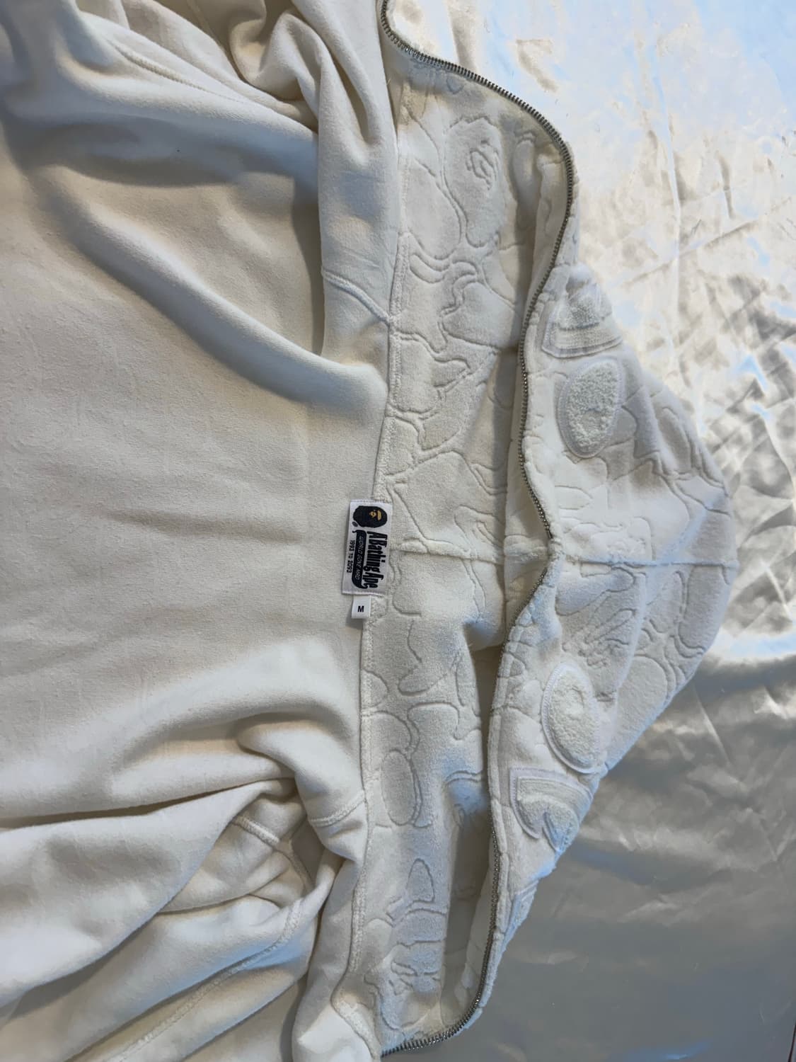 베이프 한정판 샤크 풀 집 후드집업 화이트 M 상품이미지6