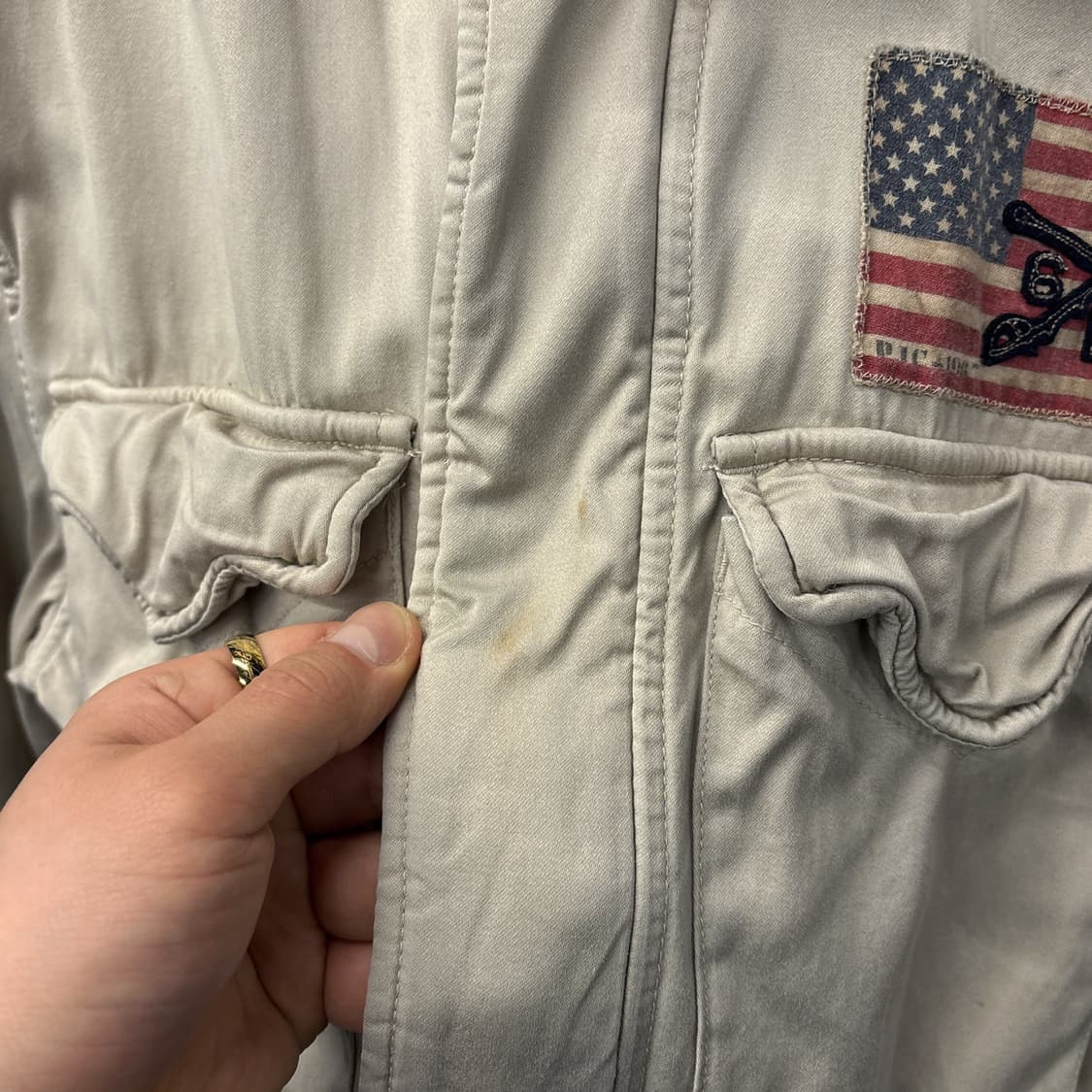 00s 폴로진스 아메리칸 플래그 패치 M-65 필드자켓 N1141 상품이미지8