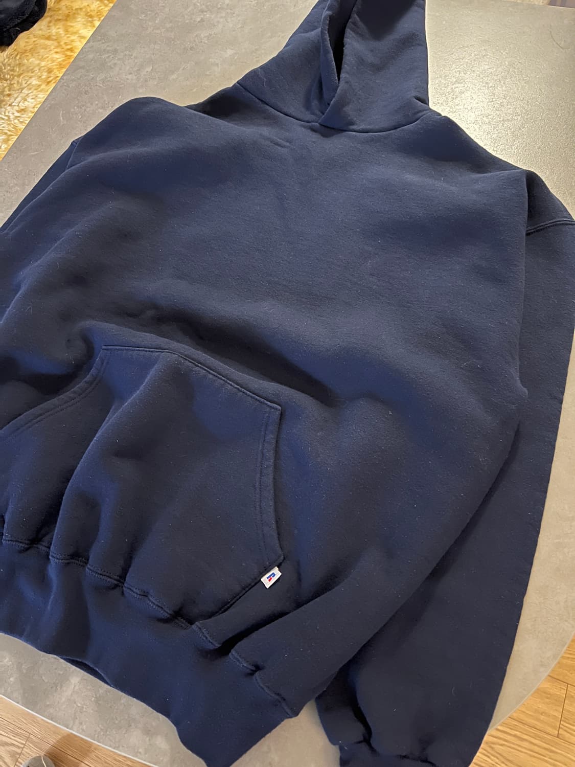 90s USA 러셀 빈티지 후드 네이비 XXL 상품이미지3