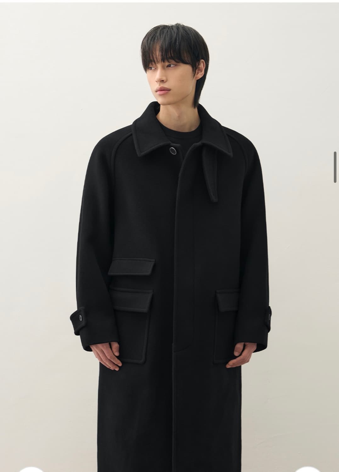 (새상품)(XL) 드로우핏 컨사이즈 울 원더 발마칸 코트 BLACK 판매 상품이미지5