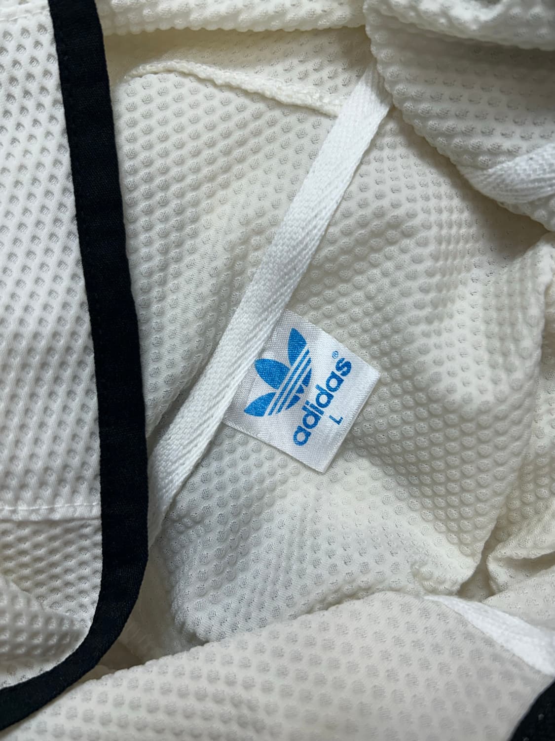 아디다스 화이트 매쉬 후드 트랙탑 L 상품이미지5