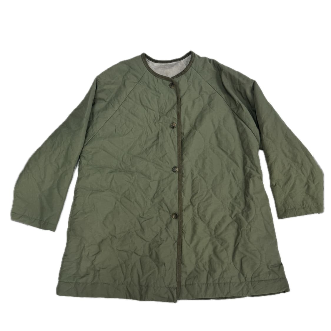 헤븐 퀼팅 아메카지 카키 경량 점퍼 야상 캠핑 캠퍼 루즈 사파리 아우터 상품이미지2