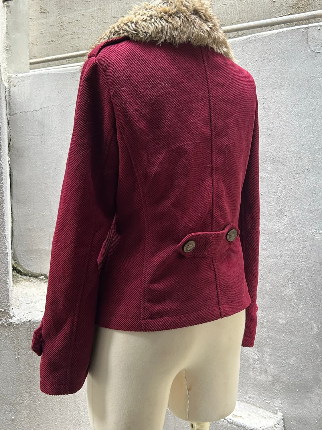 *rare design* 2000s JPN 나폴레옹 퍼 버건디 자켓 상품이미지5