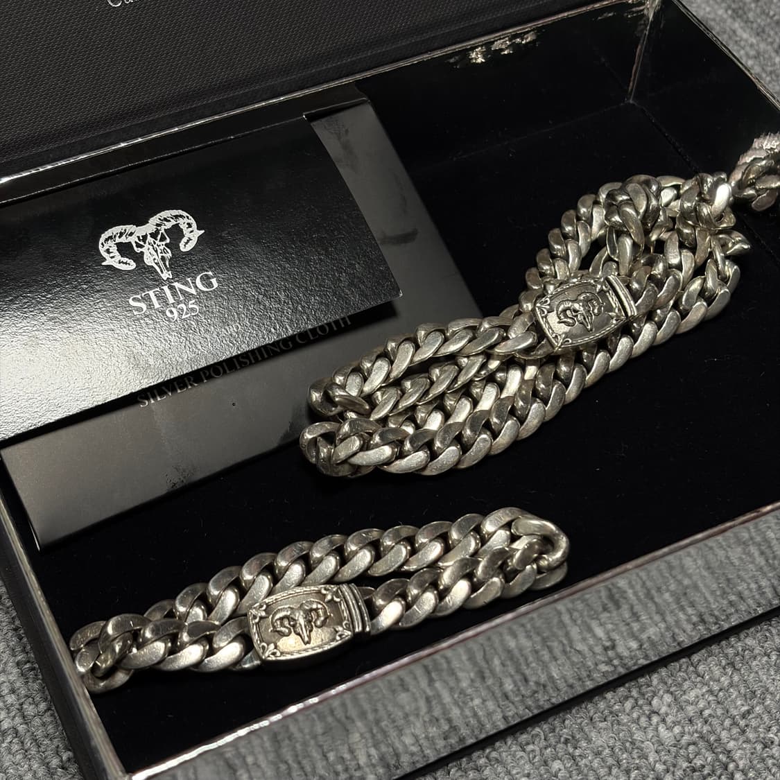 [실버] 스팅925 램스컬 목걸이 & 팔찌 상품이미지2