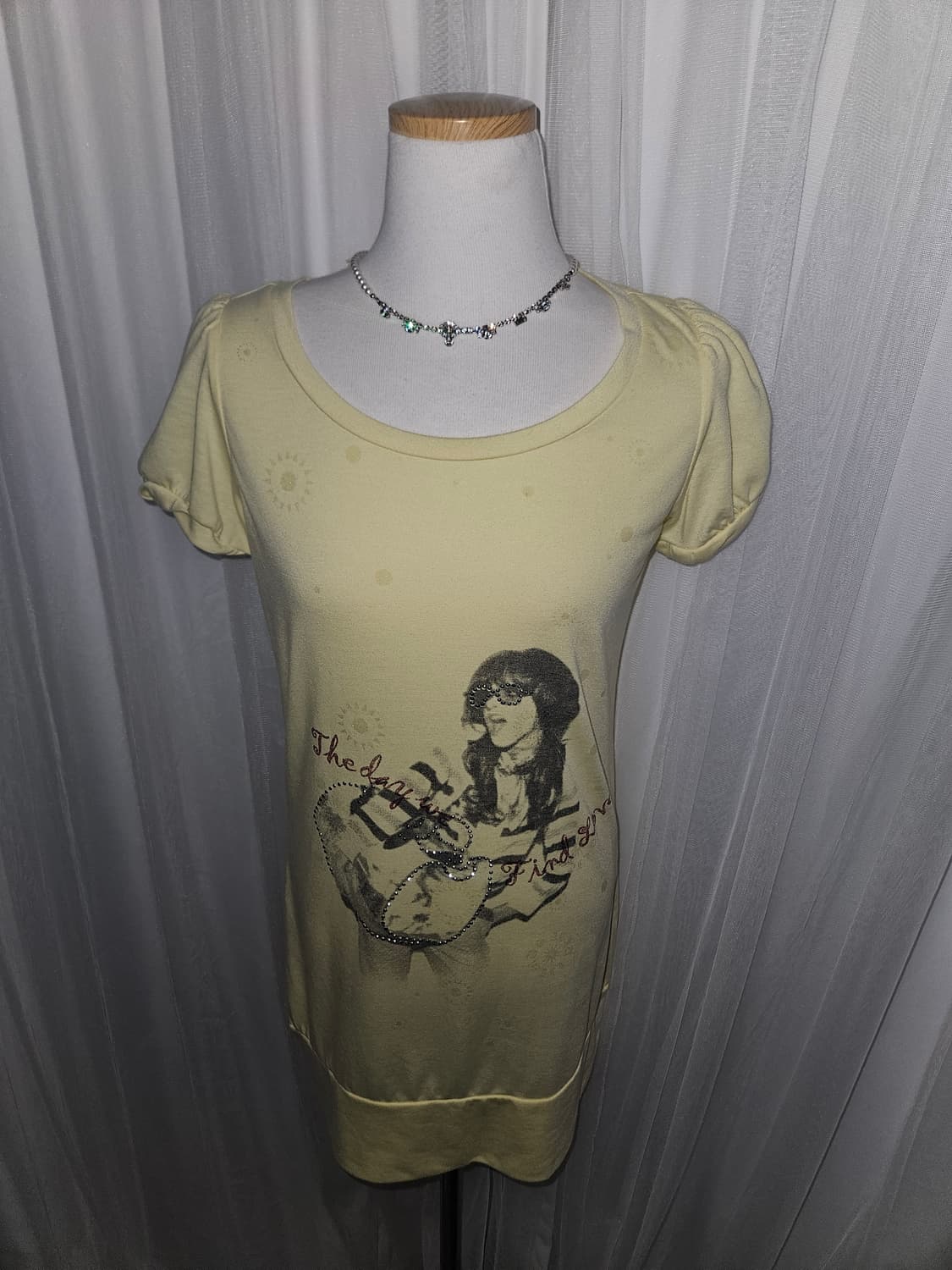 빈티지 y2k 2000s🍋레몬크림 리본 타이 원피스 상품이미지1