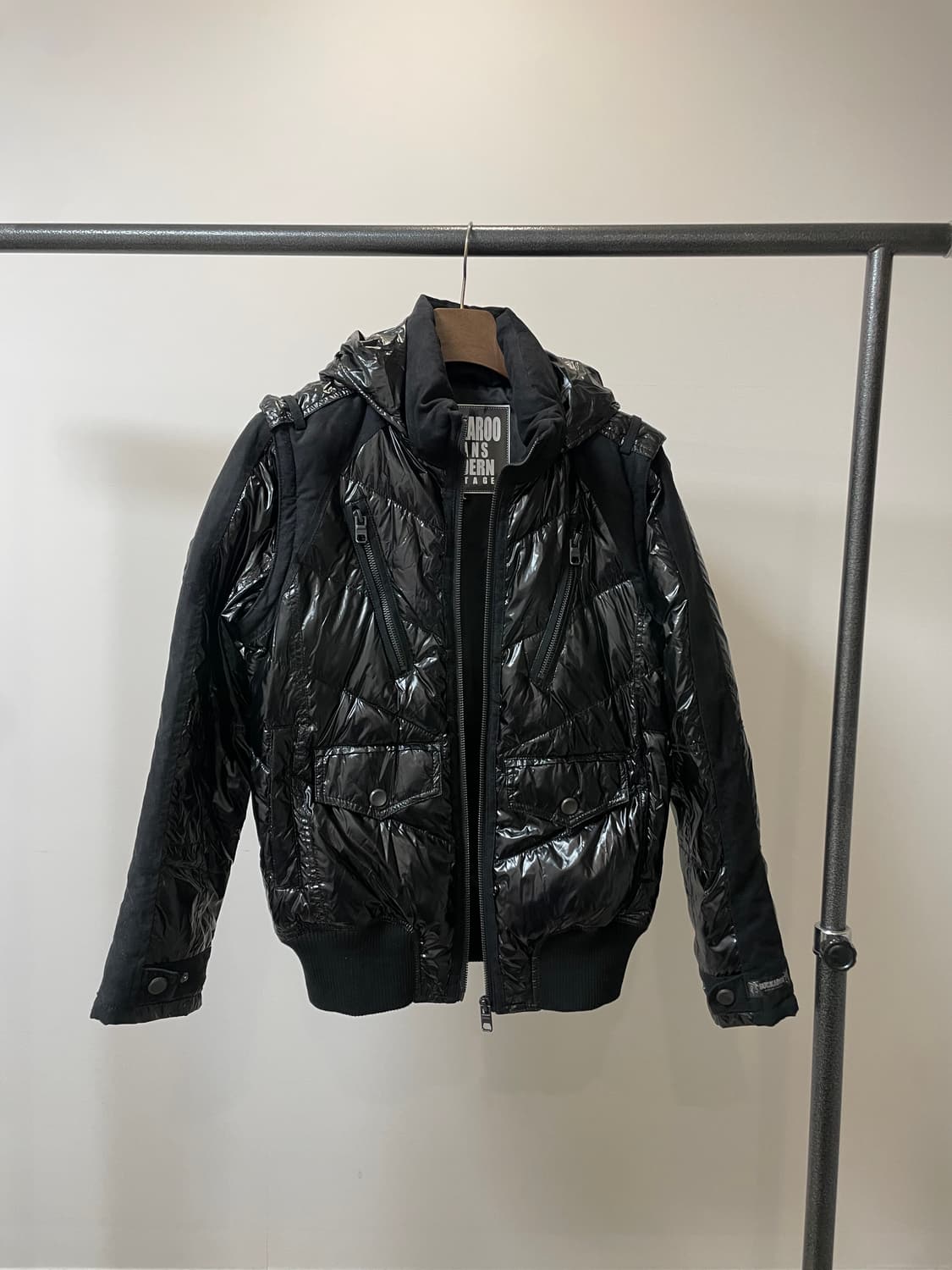 (L) Buckaroo 버커루 디테쳐블 글로시 유광 패딩 상품이미지3