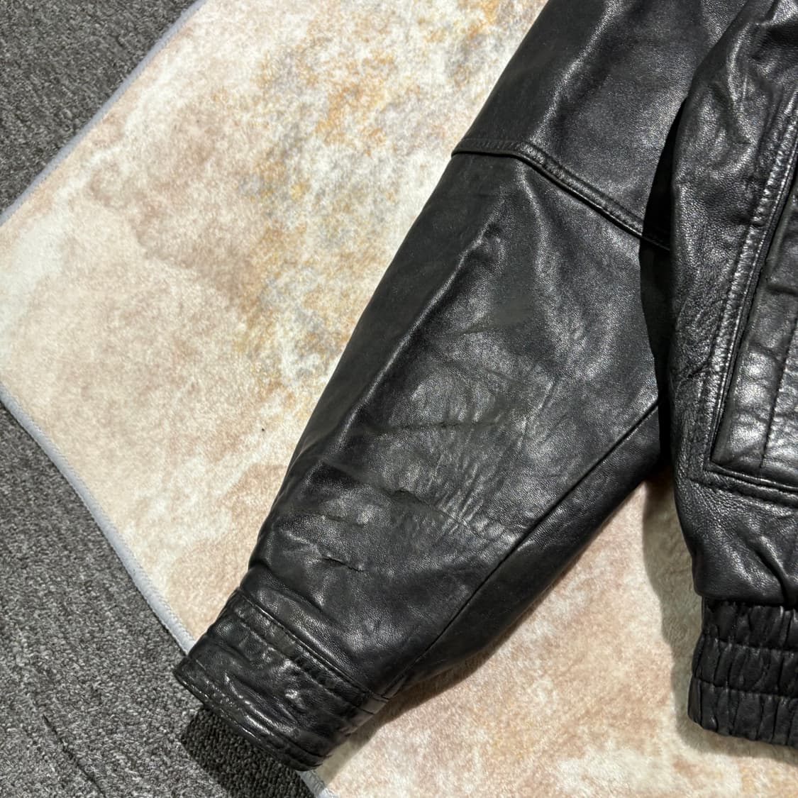 빈티지 양가죽 레더 봄버자켓 상품이미지4