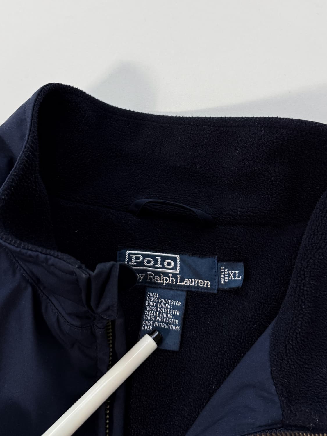 폴로 랄프로렌 00‘s 오버핏 딥네이비 폴리쉘 풀집업 봄버 점퍼 상품이미지8