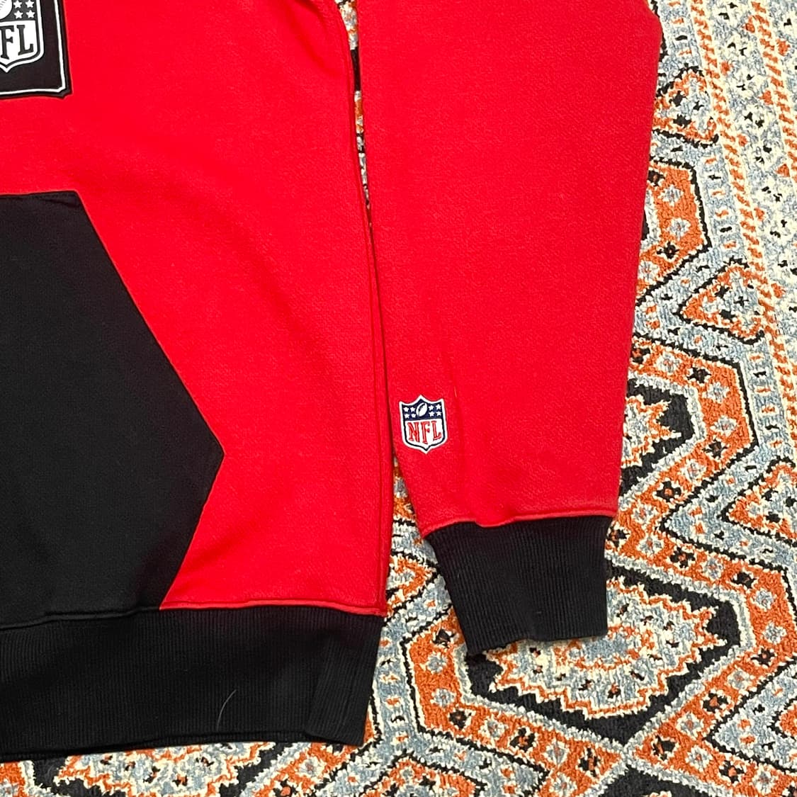 NFL 팀복 블랙 레드 배색 후드티셔츠 남성M 상품이미지3