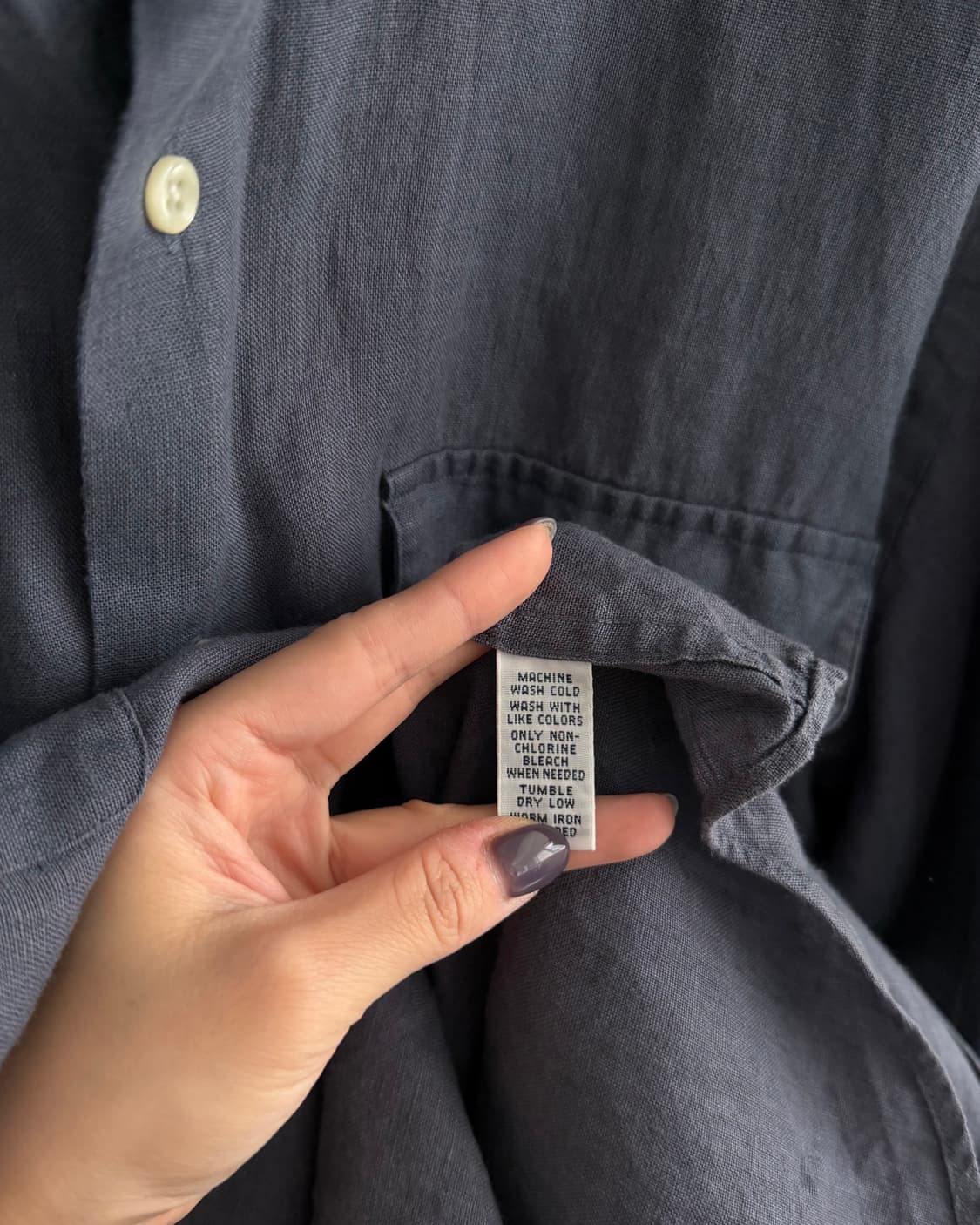 Polo 폴로 딥블루 포켓 린넨 셔츠 상품이미지6