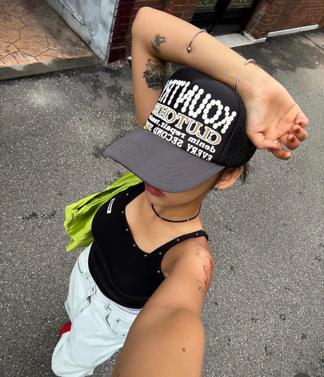 캐피탈 컨트리 펄 크러쳐 트러커 캡 블랙 그레이 상품이미지4