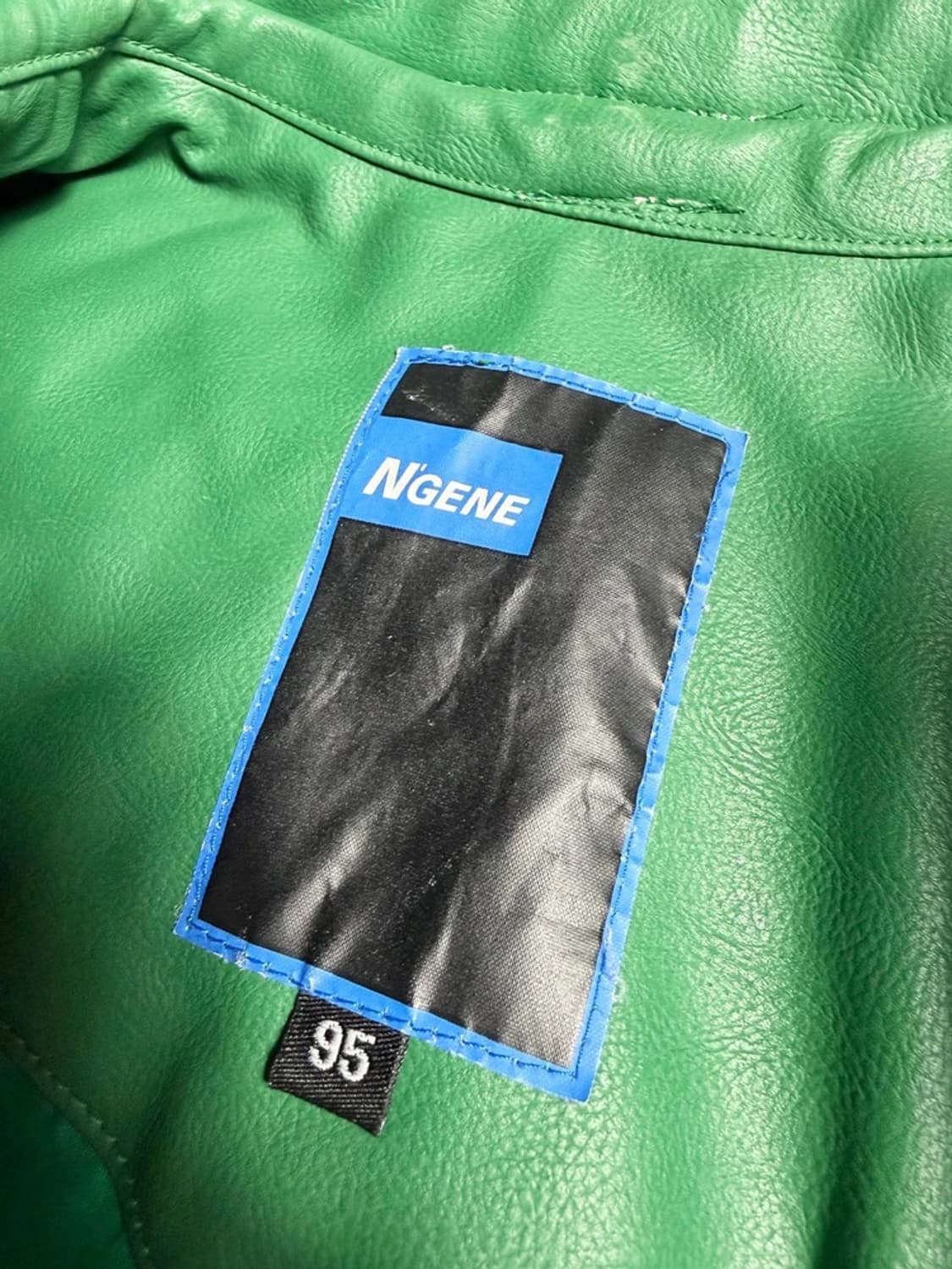 N'gene 하이넥 빈티지 레더 레이싱 자켓 R1929 상품이미지9
