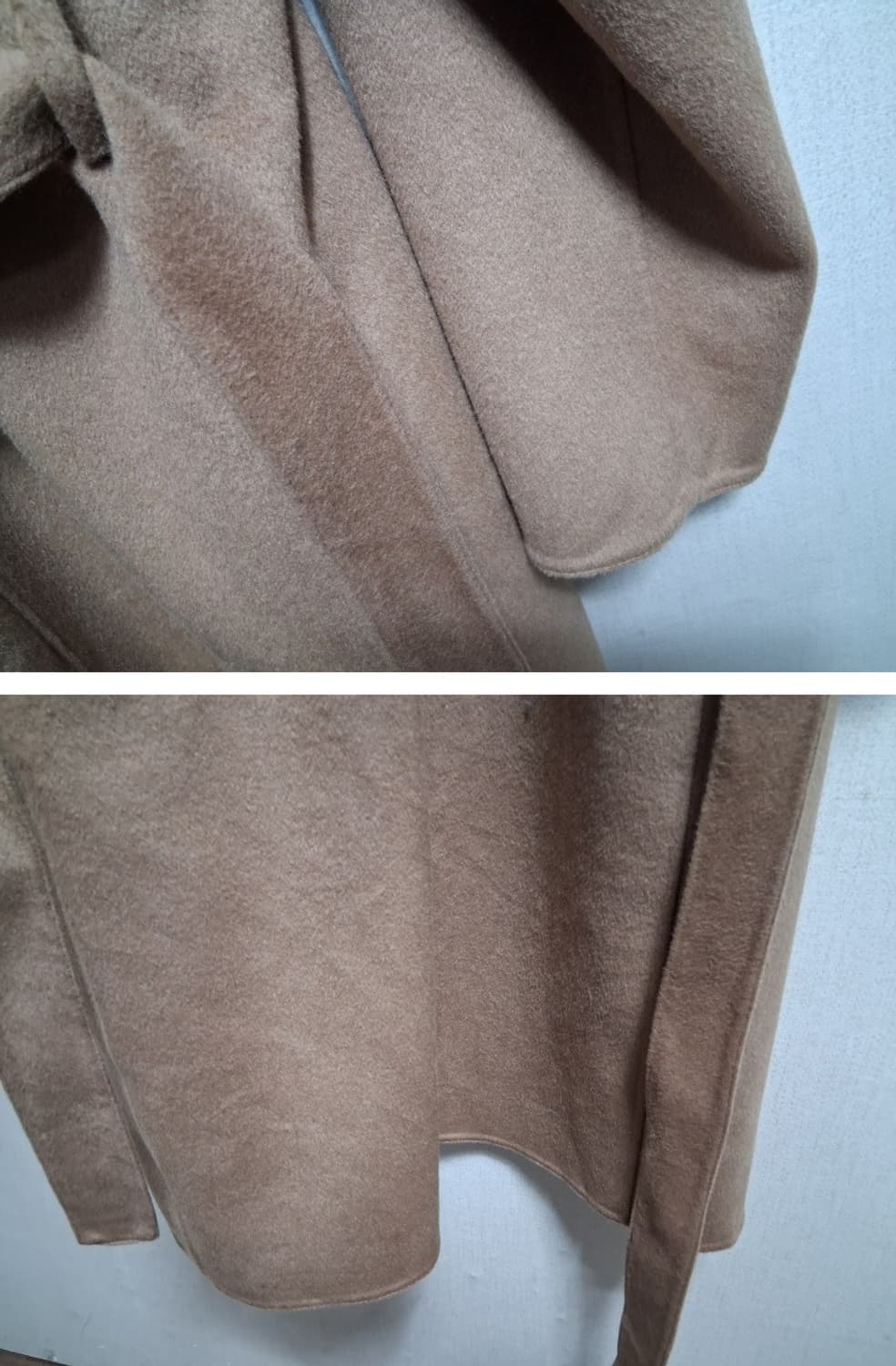 유니클로 소털 카멜 베이지 핸드메이드 울롱코트 7788  상품이미지8