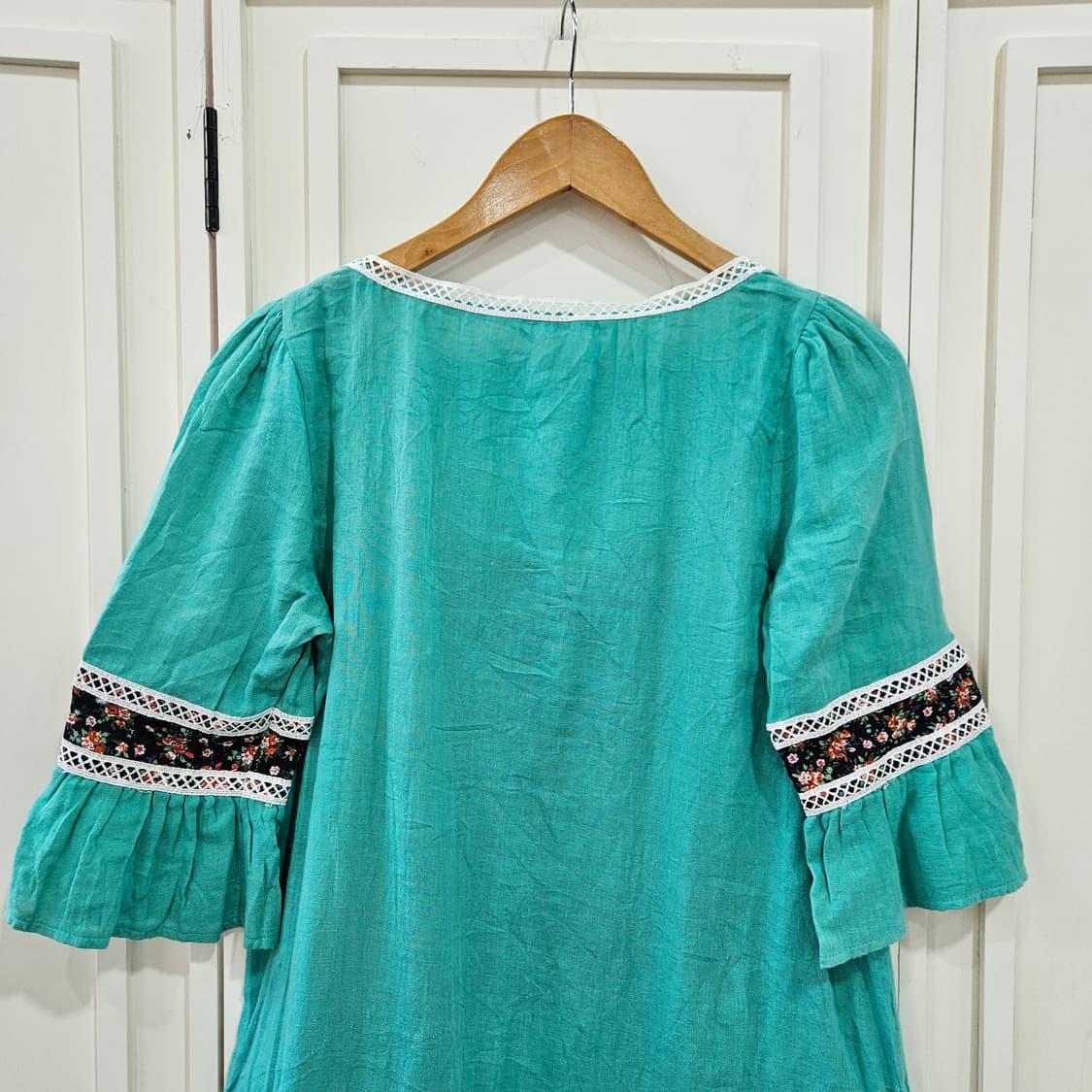 빈티지 플라워 에스닉 원피스 민트 상품이미지5