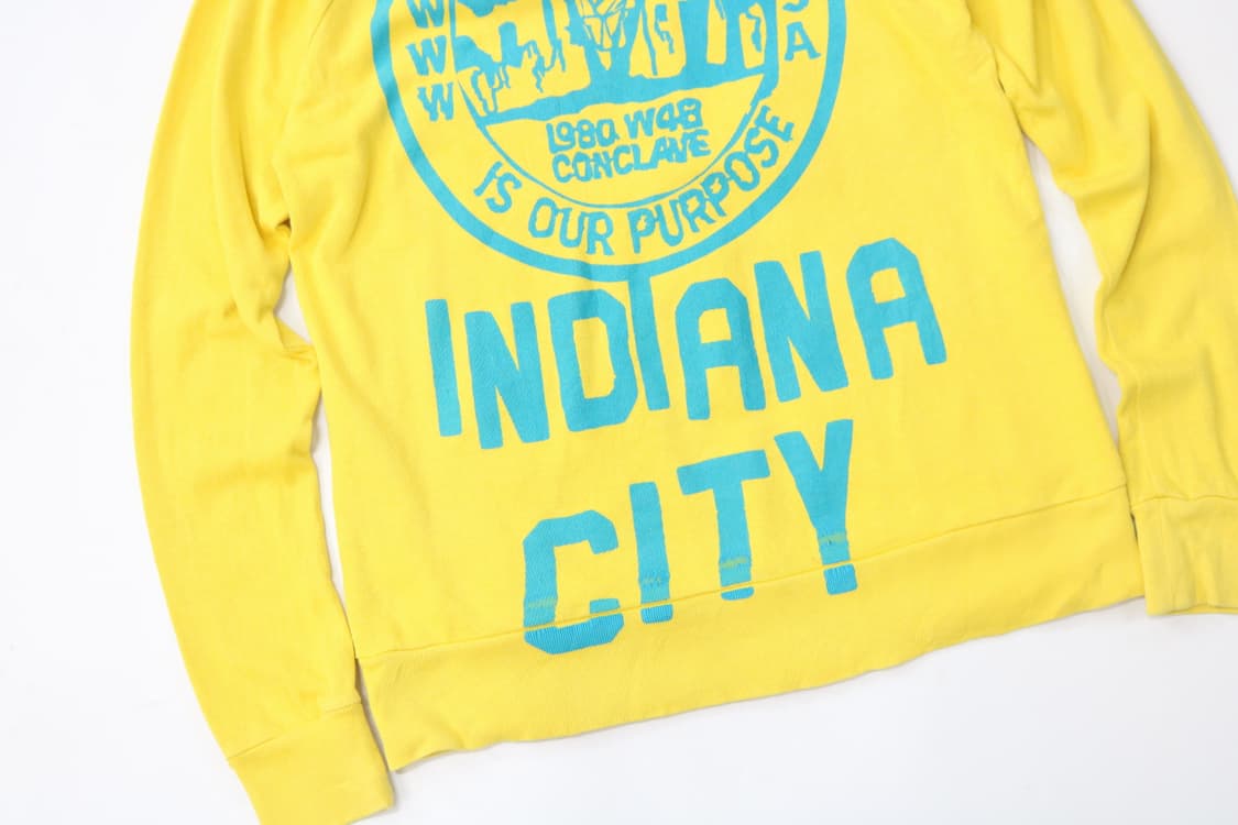 45rpm 빈티지 옐로우 아카이브 패치 & 그래픽 래글런 스웻셔츠 상품이미지4