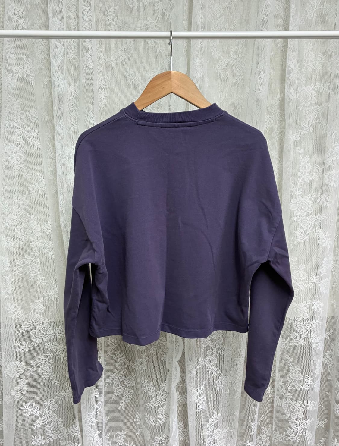 S) 나이키 여성 크롭 롱슬리브 티셔츠 퍼플 상품이미지2