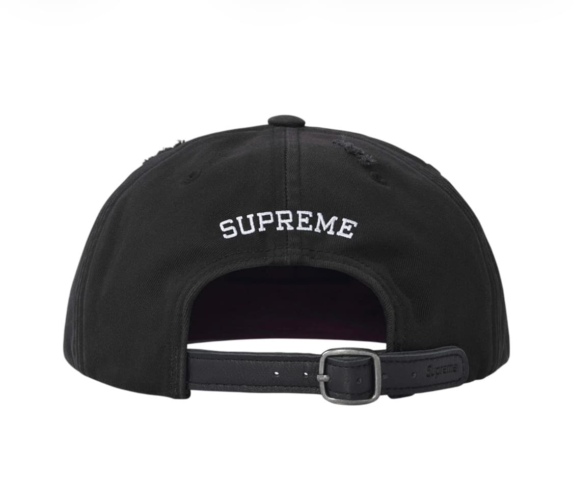 슈프림 디스트레스드 6 패널 볼캡 모자 블랙. 상품이미지2
