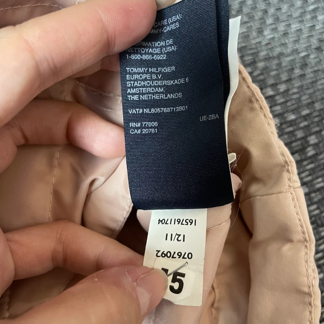 타미힐피거 미니로고 베이비핑크 누빔 경량 패딩 S 상품이미지9