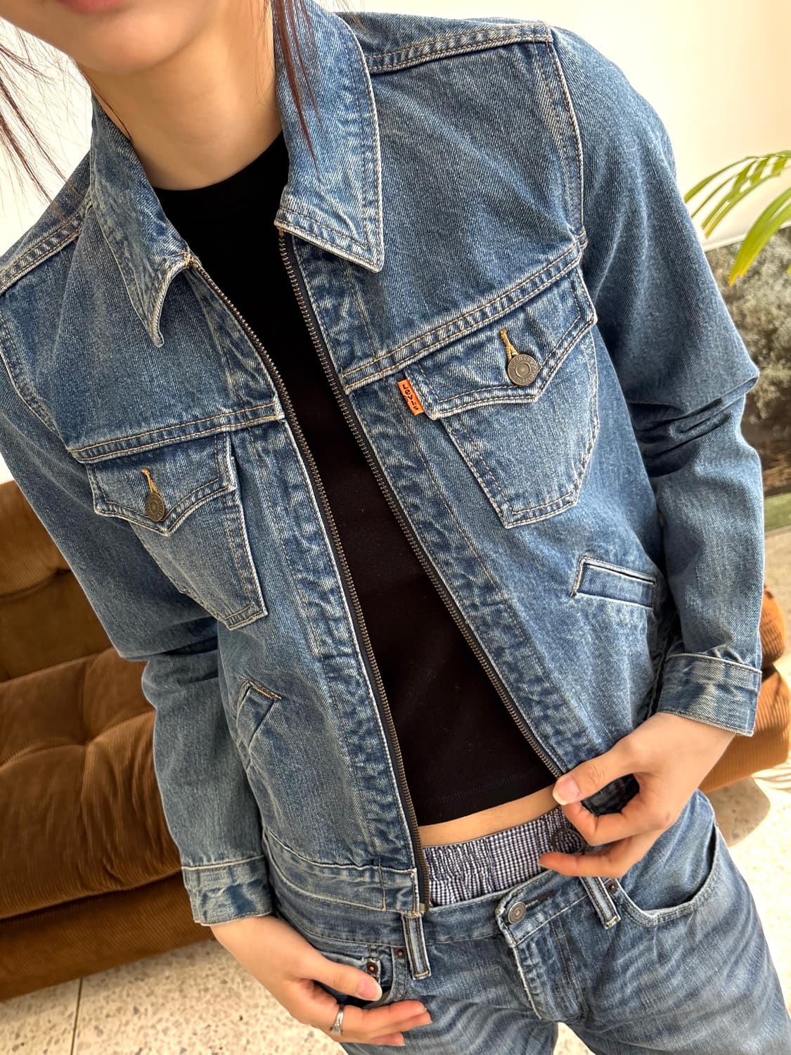 리바이스 오렌지탭 집업 트러커 데님자켓 상품이미지2