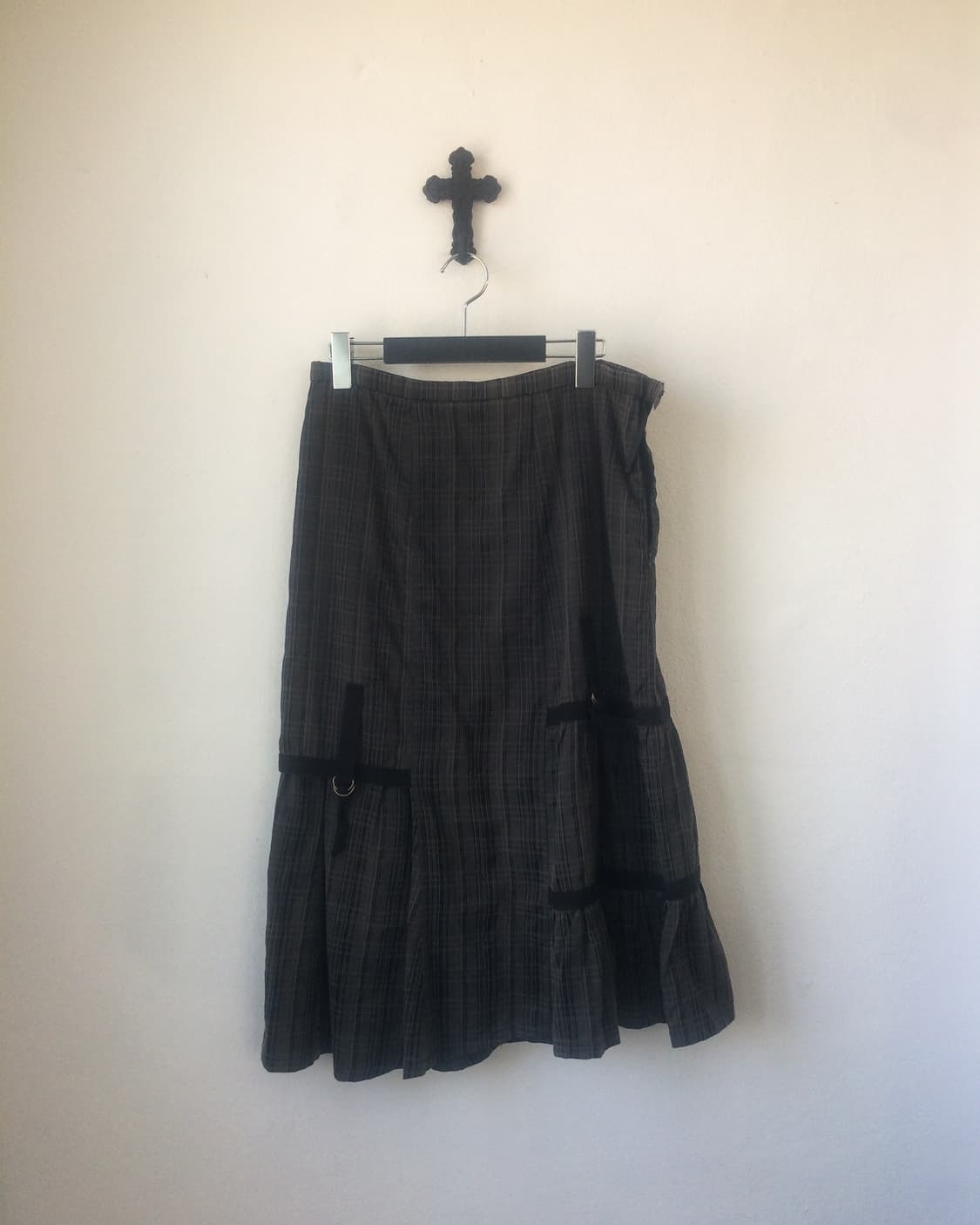 Belted point check pattern skirt 상품이미지2