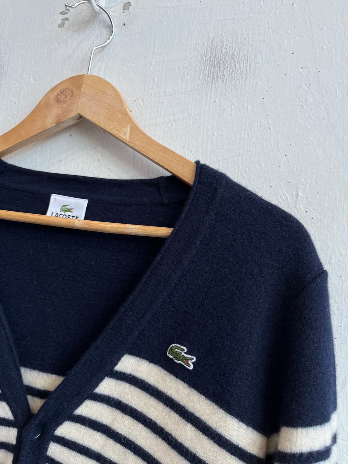 라코스테 여성 스트라이프 퓨어울 가디건 3 상품이미지2