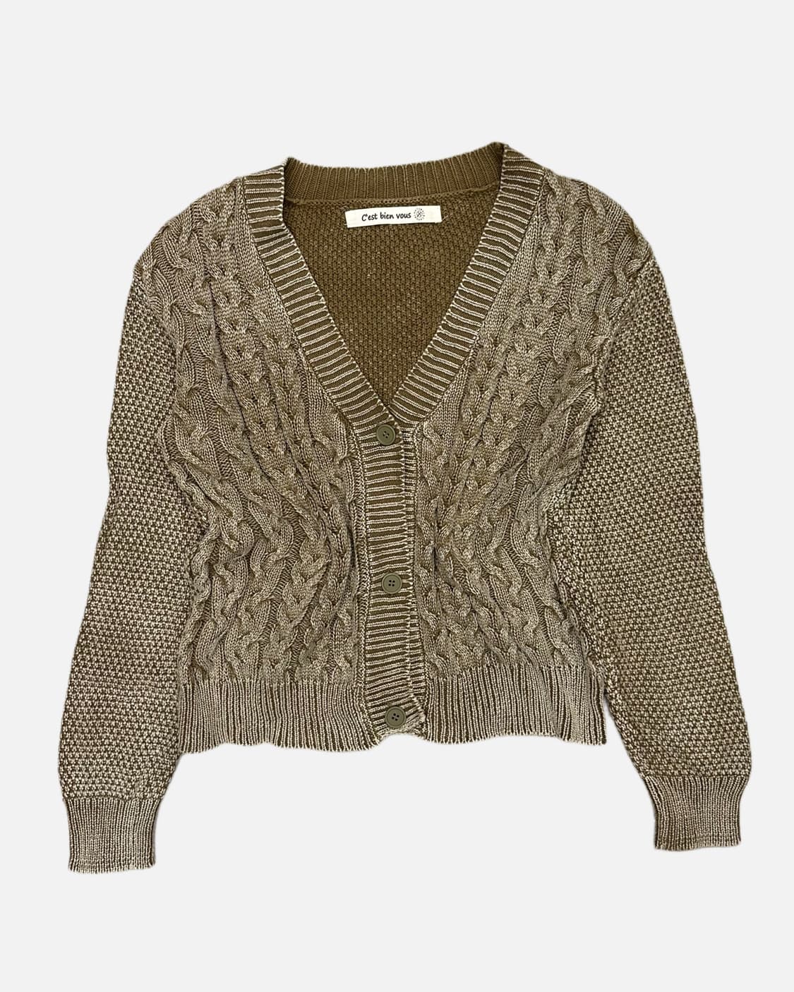 vintage washed cable cardigan 상품이미지1