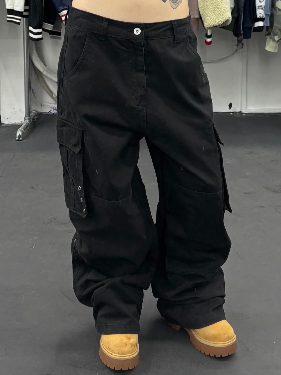 HIRISK 블랙 카고팬츠 상품이미지1