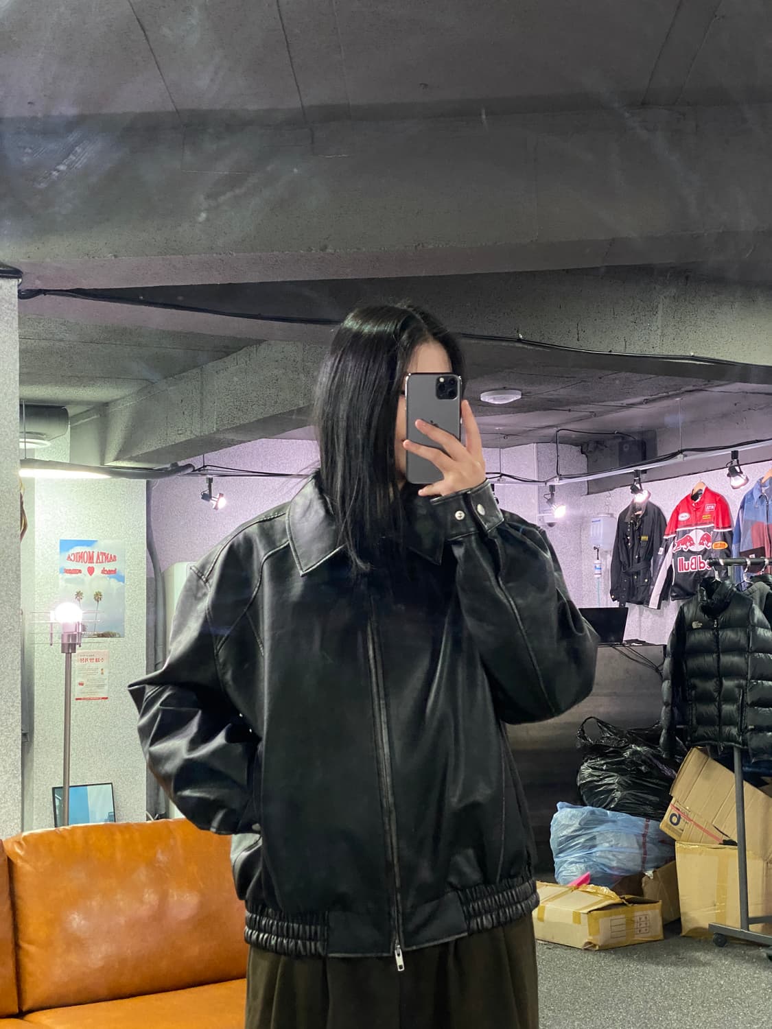 도프제이슨 스티치 레더 자켓 B3413 상품이미지1