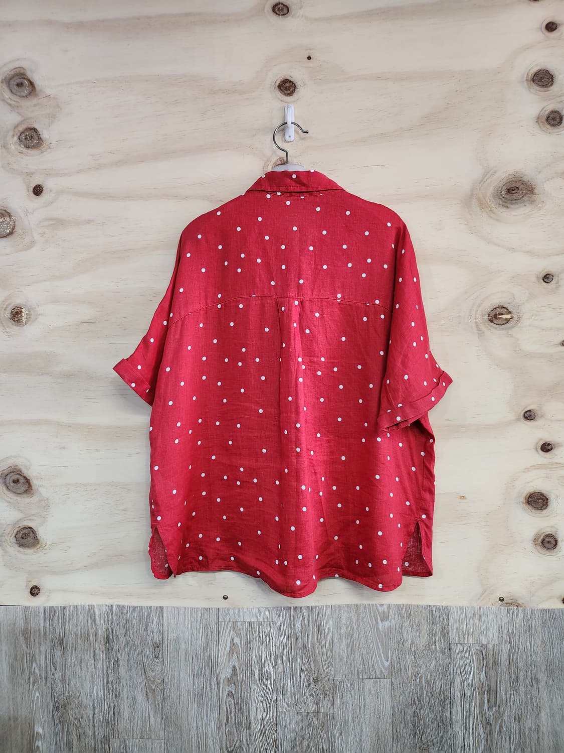 124) 스테파넬 도트무늬 마 반팔 셔츠 상품이미지2