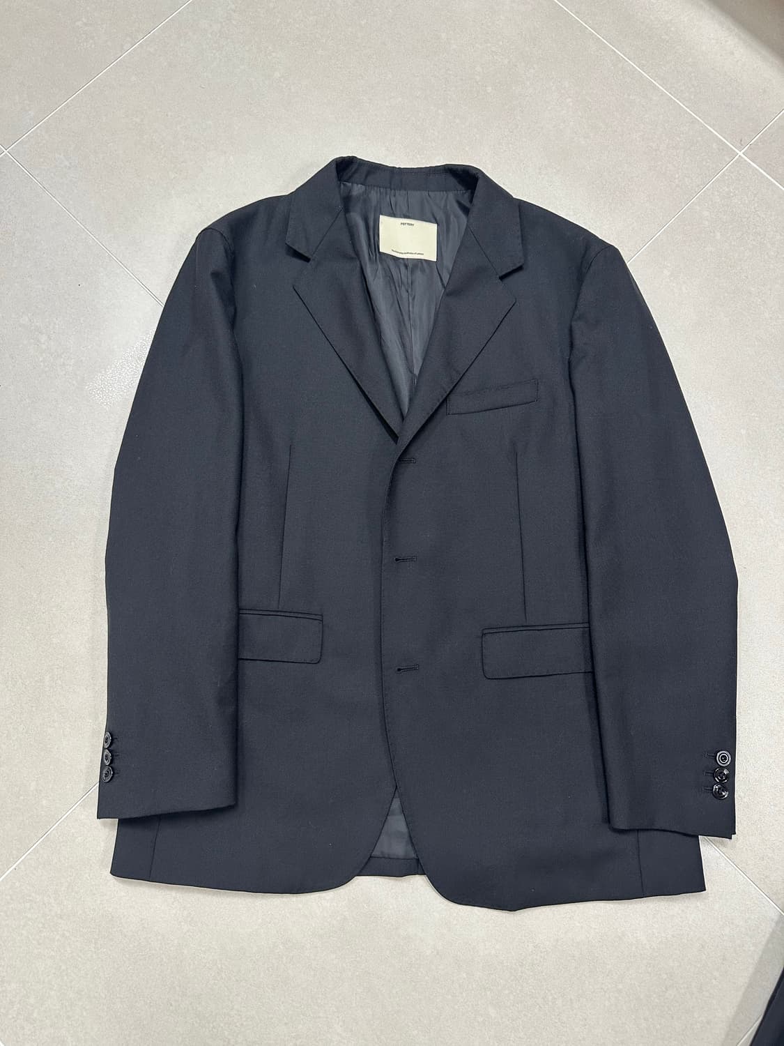 포터리 울 셋업 블랙 3/4 상품이미지2