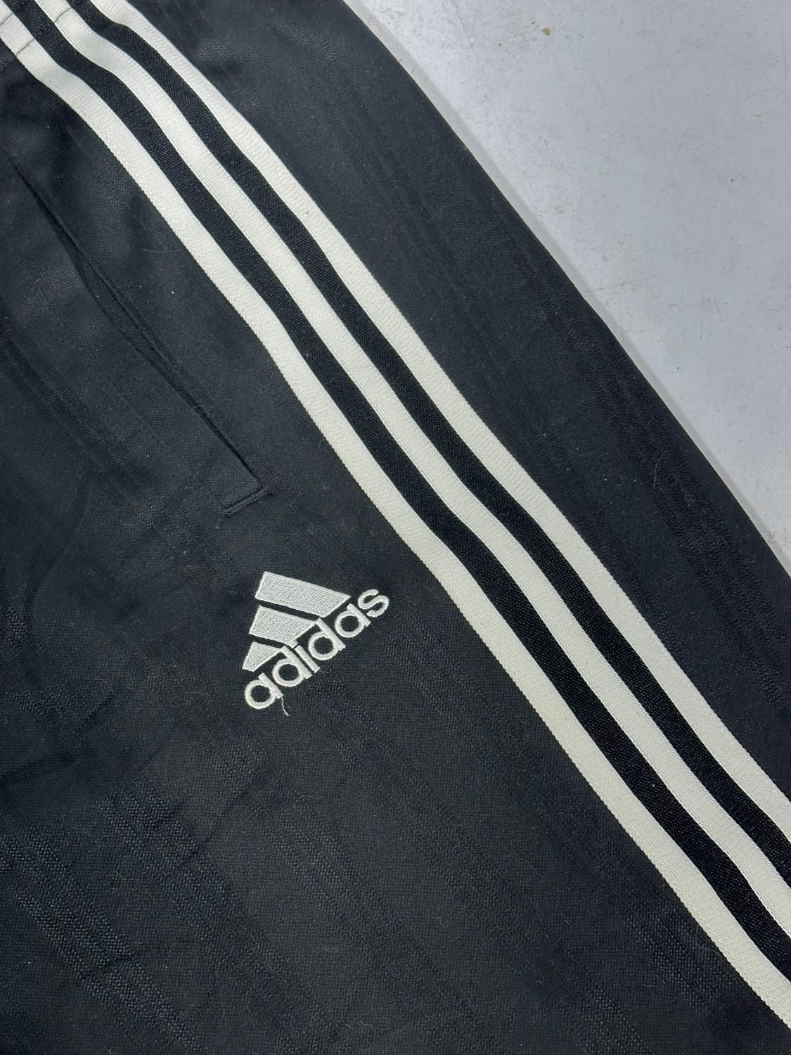 아디다스 블랙 화이트 삼선 와이드 팬츠 XL 상품이미지6
