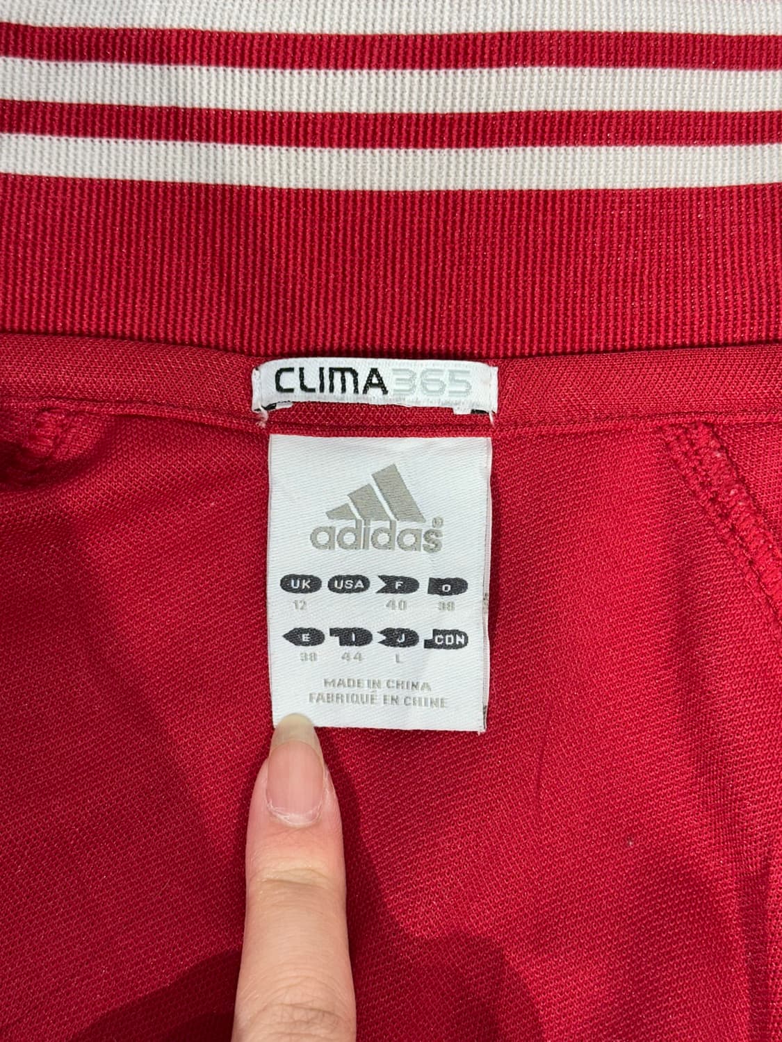 00s 아디다스 레드 화이트 삼선 스몰 로고 트레이닝 셋업 M 상품이미지4