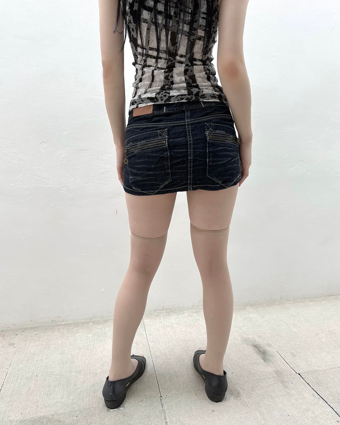Denim washed short skirt 상품이미지1