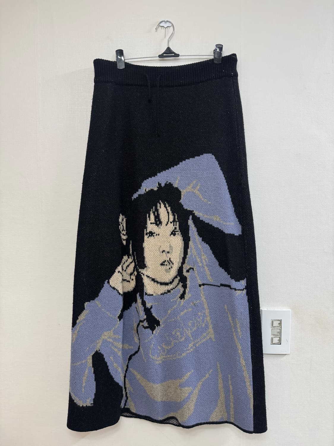 아조바이아조 Wool SeeSea Wool Knit Skirt Black 상품이미지3