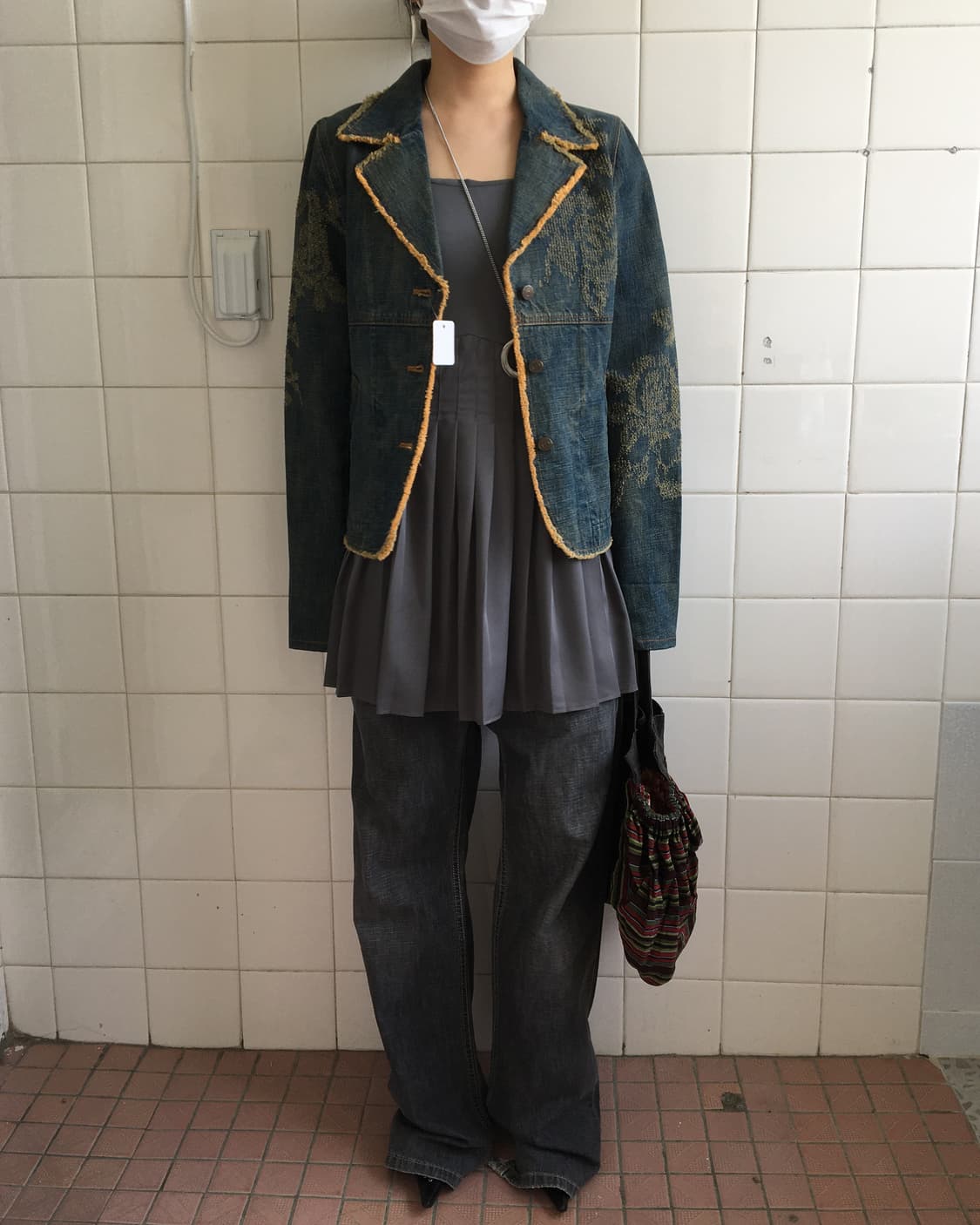 Flower point denim washing jacket 상품이미지8