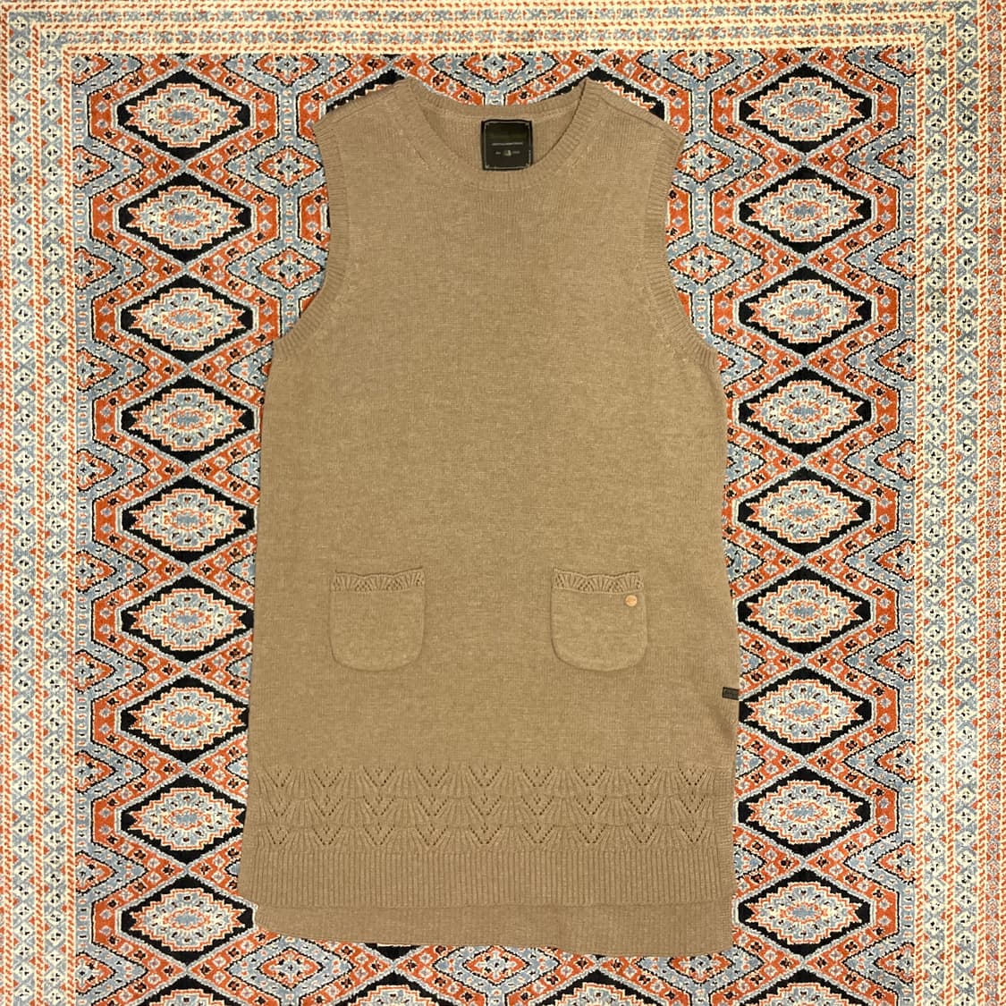 써스데이아일랜드 베이지 니트 조끼 원피스 여성S 상품이미지1