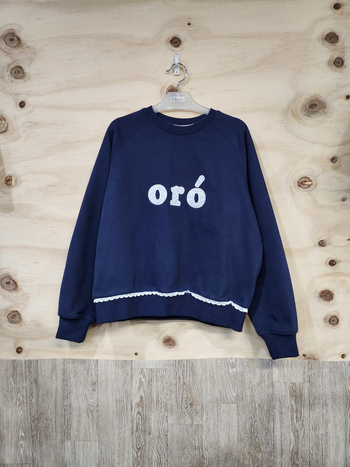 446) 오로 oro 레터링 레이스 맨투맨 상품이미지1