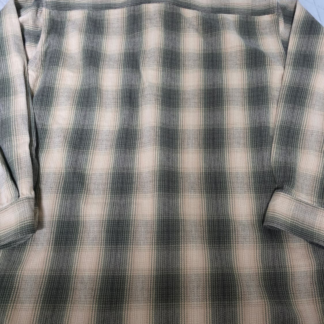 [L] 00s 세인트 존스 베이 빈티지 플란넬 체크 셔츠 베이지/블랙 상품이미지5