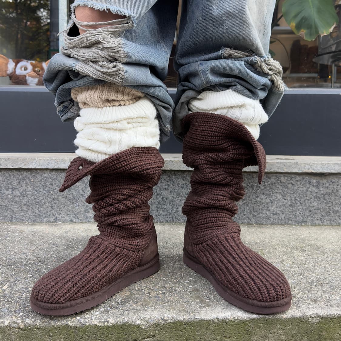 2000s Y2K 니트 카디 어그 부츠 상품이미지8