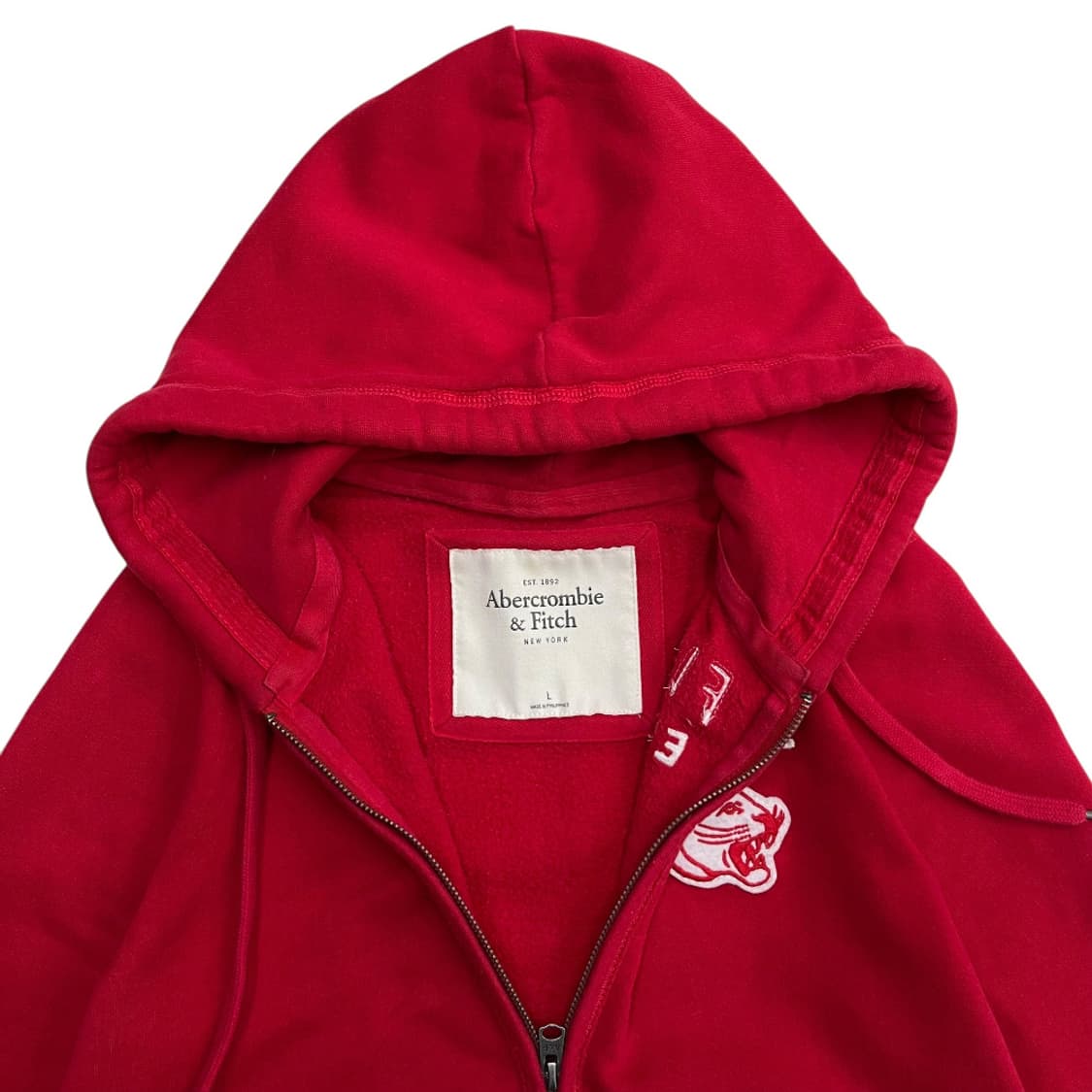 아베크롬비 불독자수 레드 후드집업 L 상품이미지5