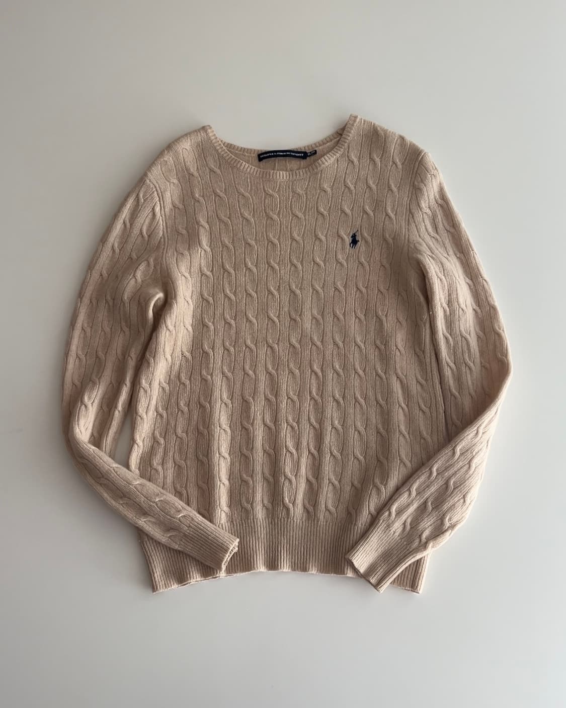 폴로 랄프로렌 크림 메리노울 케이블 니트 스웨터 XL 상품이미지2